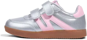 LUCKY STEP Kids Classic Retro Gum Sole Fashion Sneakers School Tennis Skate Shoes Girls Boys Hook and Loop Walking Casual Toddler Footwear Anti Slip Trainers
