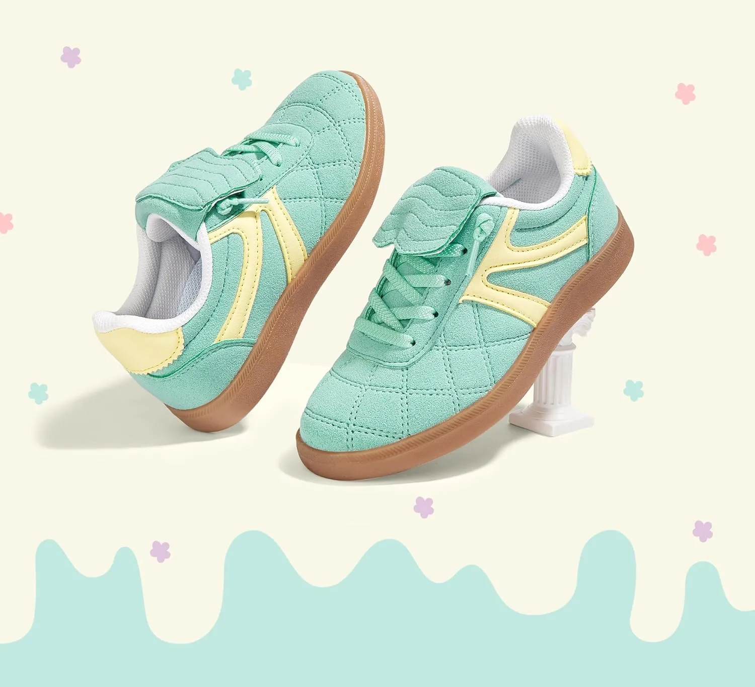 LUCKY STEP Unisex-Child Casual Sneakers Fashion Lightweight Walking Shoes Classic Retro Athletic Sneaker for Little Kids