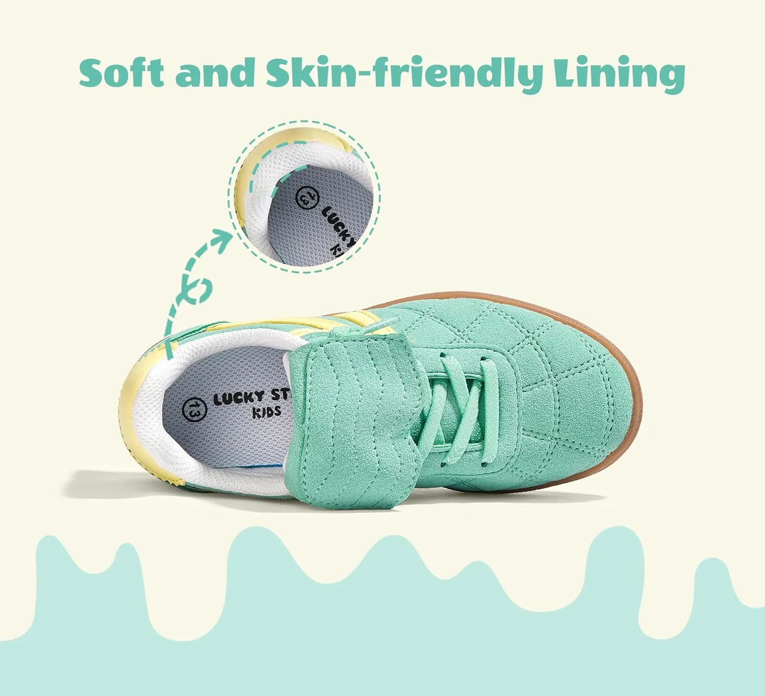 LUCKY STEP Unisex-Child Casual Sneakers Fashion Lightweight Walking Shoes Classic Retro Athletic Sneaker for Little Kids