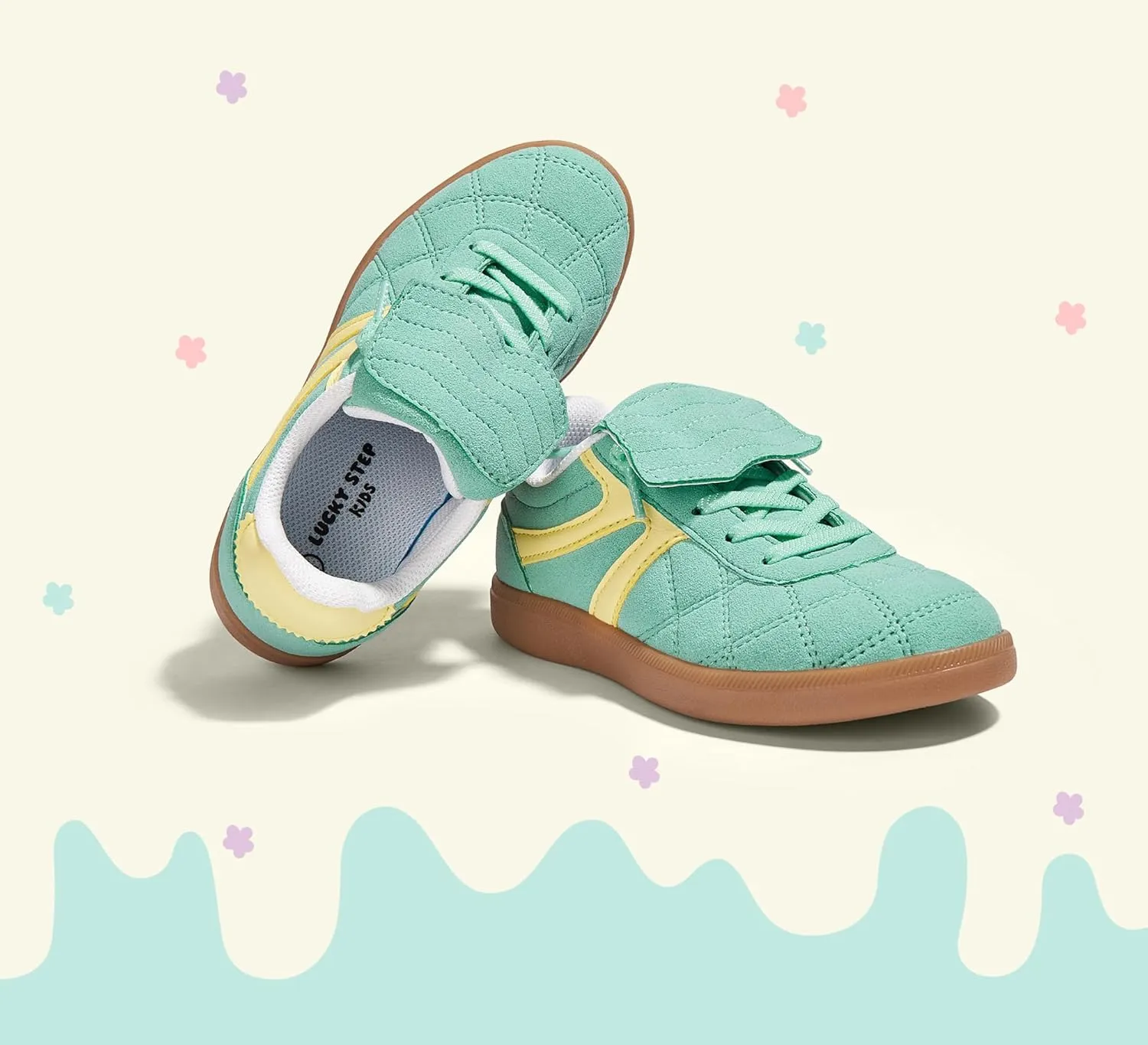 LUCKY STEP Unisex-Child Casual Sneakers Fashion Lightweight Walking Shoes Classic Retro Athletic Sneaker for Little Kids