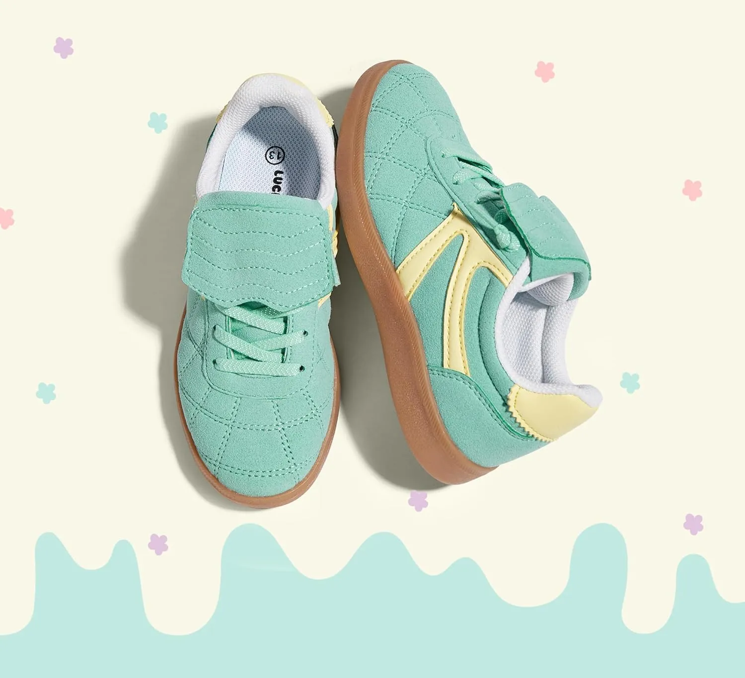 LUCKY STEP Unisex-Child Casual Sneakers Fashion Lightweight Walking Shoes Classic Retro Athletic Sneaker for Little Kids