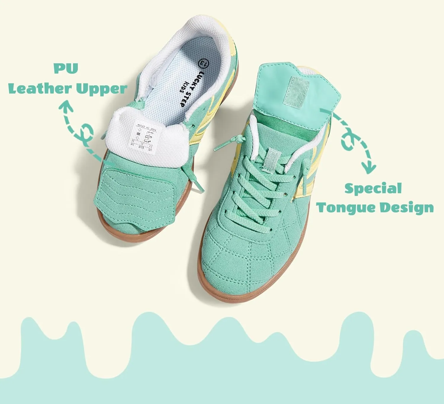 LUCKY STEP Unisex-Child Casual Sneakers Fashion Lightweight Walking Shoes Classic Retro Athletic Sneaker for Little Kids