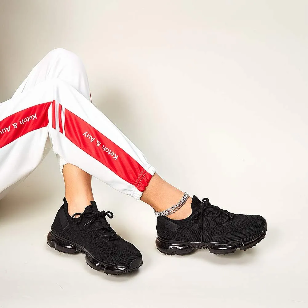 LUCKY STEP Women Air Cushion Fashion Sneakers Breathable Casual Comfortable Lightweight Walking Shoes