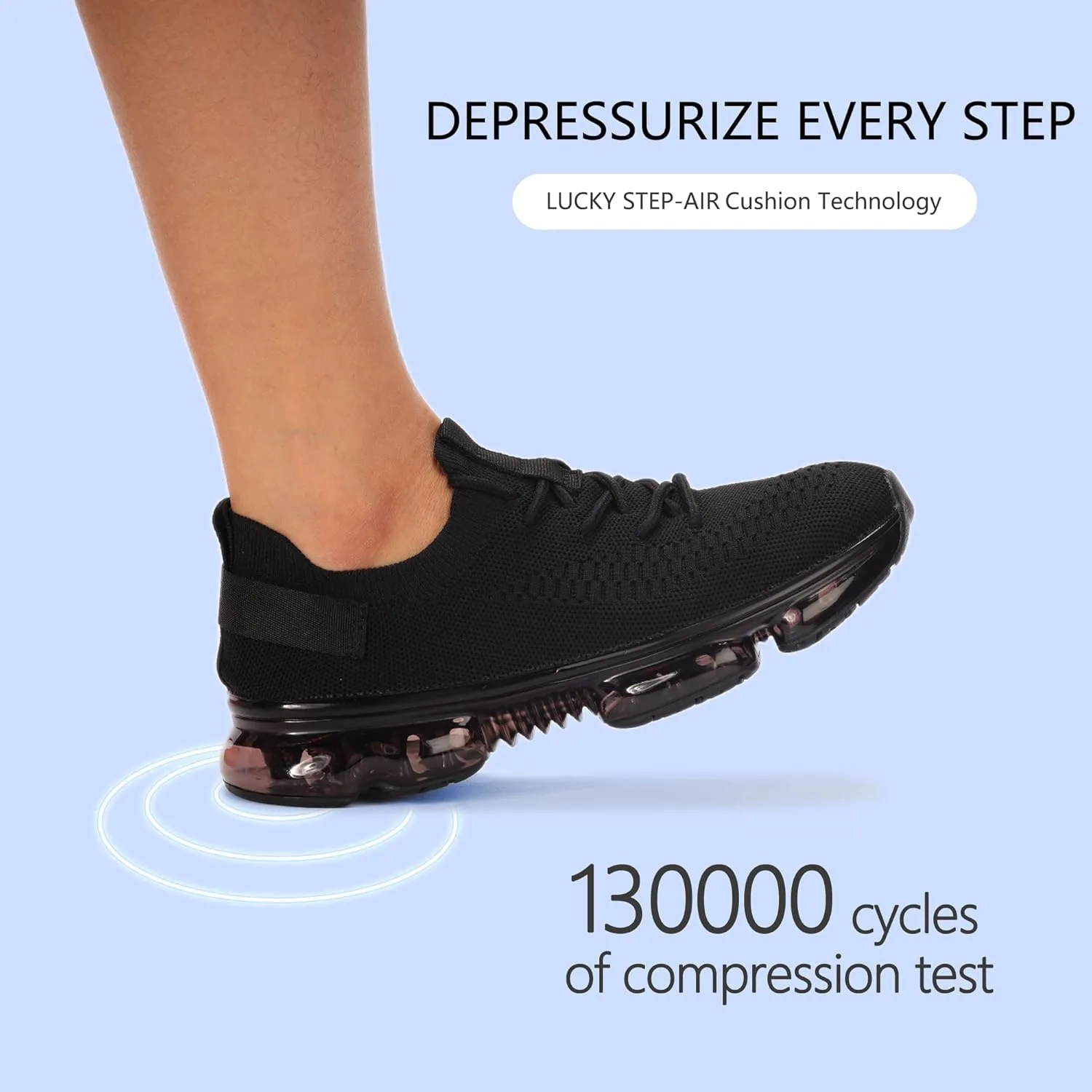 LUCKY STEP Women Air Cushion Fashion Sneakers Breathable Casual Comfortable Lightweight Walking Shoes
