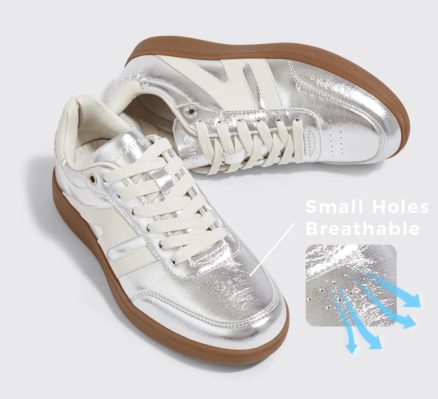 LUCKY STEP Women Classic Retro Gum Sole Fashion Sneakers Casual Tennis Skate Shoe Genuine Leather Walking Footwear Anti Slip Trainers