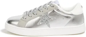 LUCKY STEP Women's Fashion Star Sneaker Lace Up Low Top Comfortable Cushioned Walking Shoes