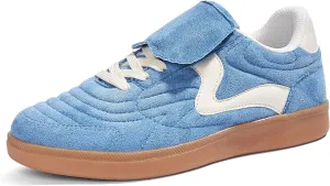 LUCKY STEP Women's Gum Sole Fashion Sneakers Classic Retro Fancy Casual Leisure Tennis Walking Skate Shoes