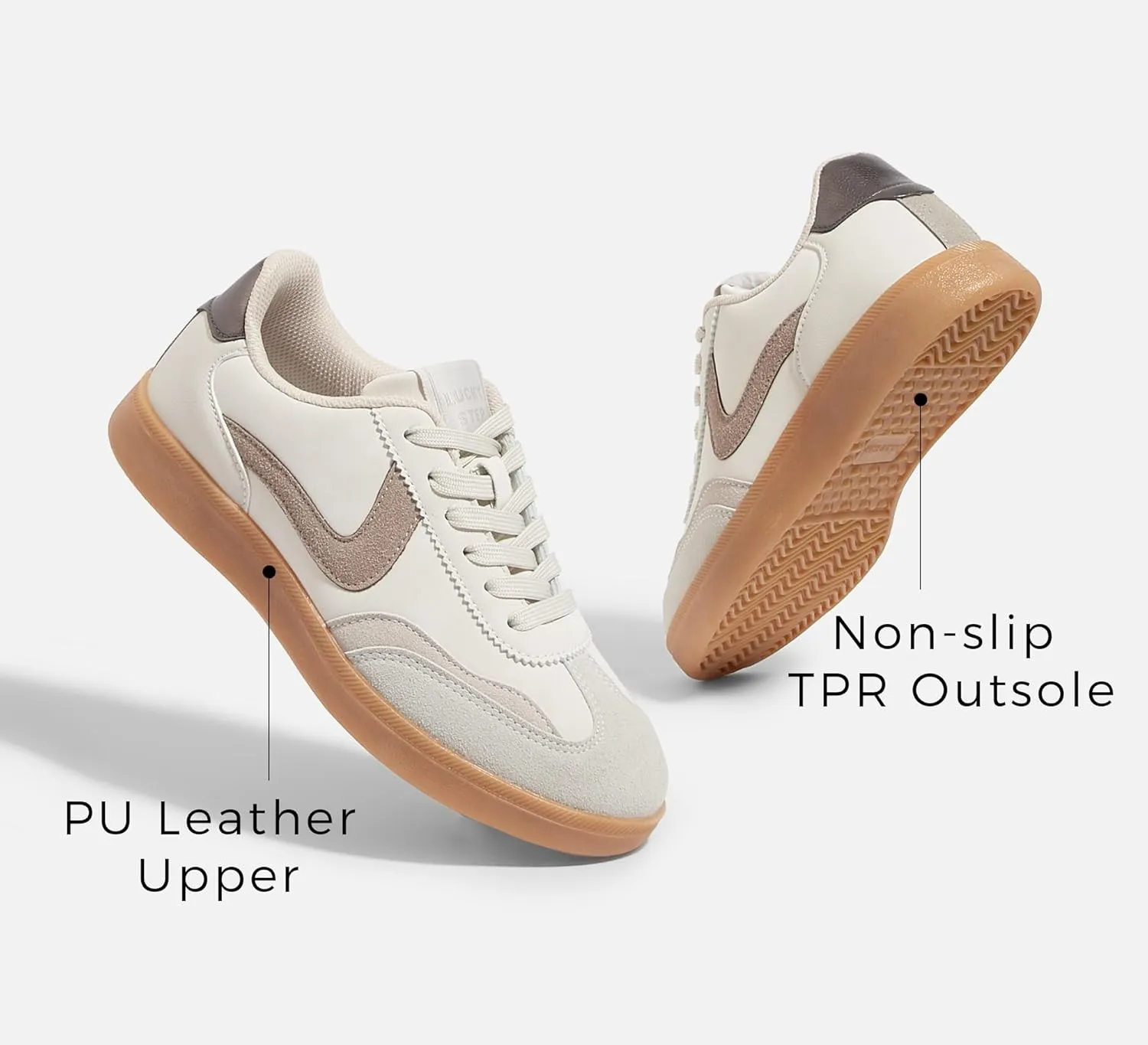 LUCKY STEP Women's Retro Fashion Sneakers Classic Casual Walking Shoes Non Slip Comfort Skate Shoes