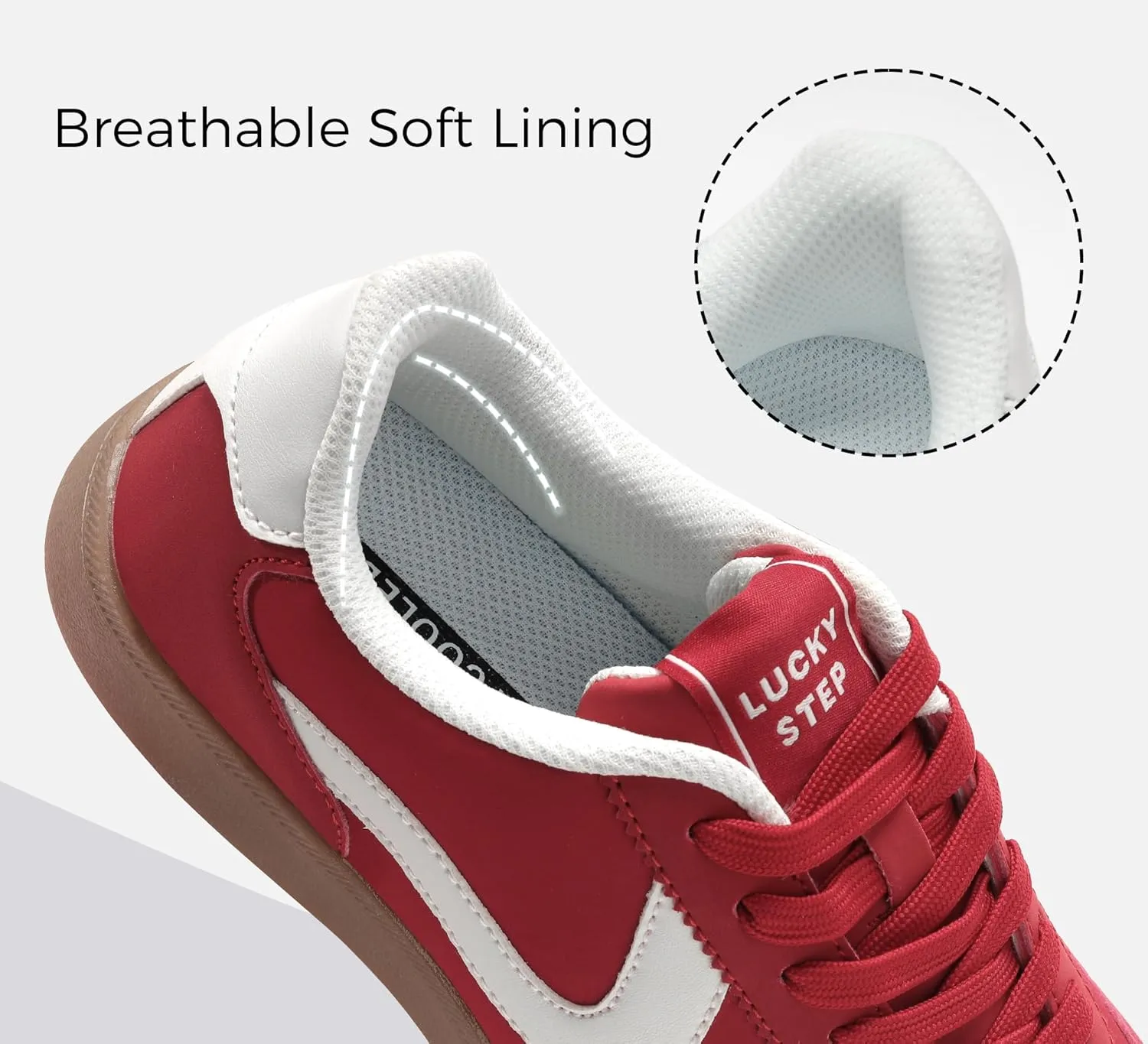 LUCKY STEP Women's Retro Fashion Sneakers Classic Casual Walking Shoes Non Slip Comfort Skate Shoes