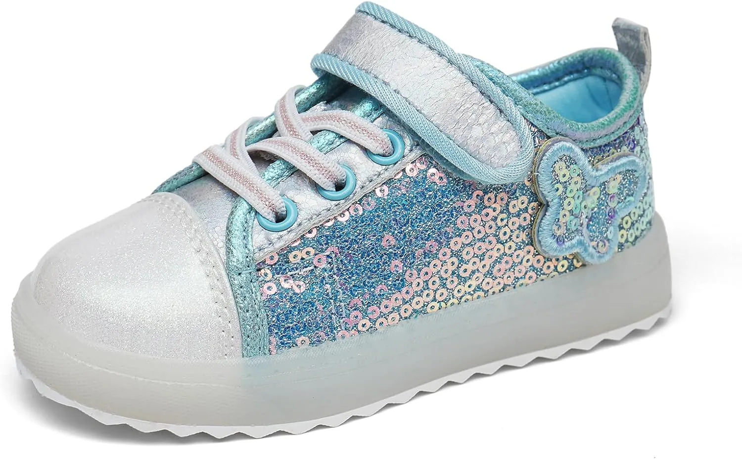 Luffymomo Girls Casual Sneakers Slip on Comfortable Walking Shoes Sparkle Glitter Fashion Sneakers (Toddler/Little Kids)
