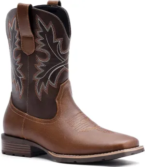 Lumeheel Cowboy Boots for Men Brown 11M
