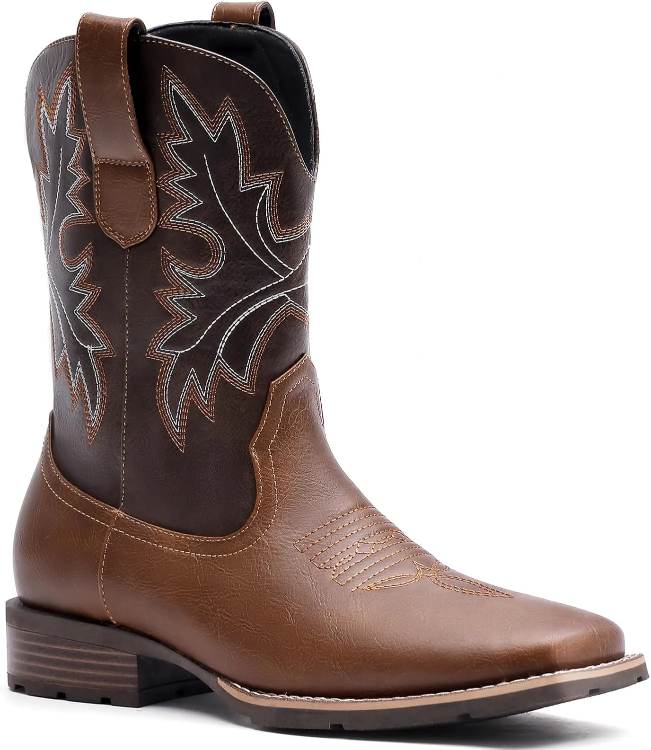 Lumeheel Cowboy Boots for Men Brown 11M