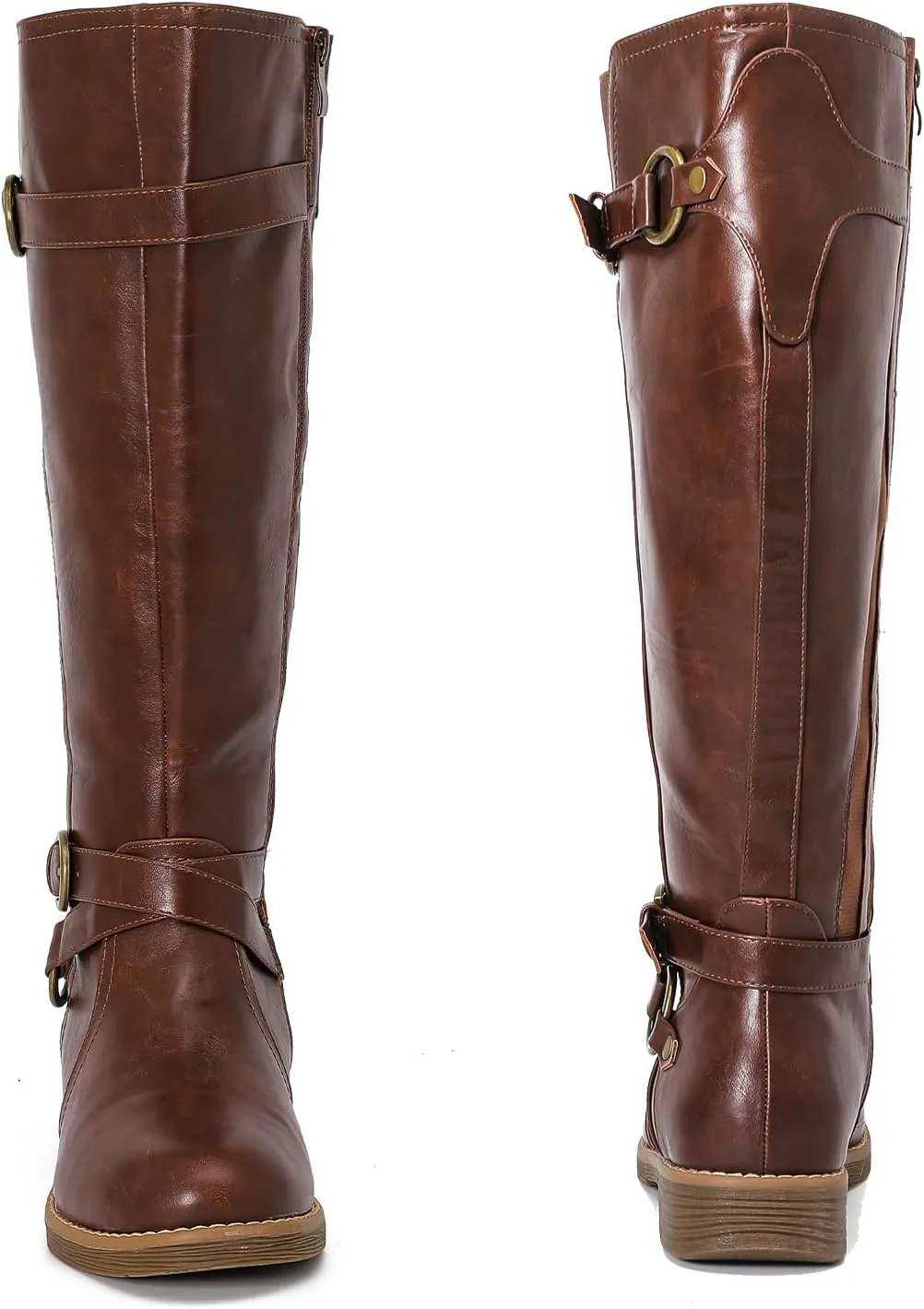 Luoika Women's Extra Wide Calf Cowboy Knee High Boots, Wide Width Cowgirl Slouchy Boots.