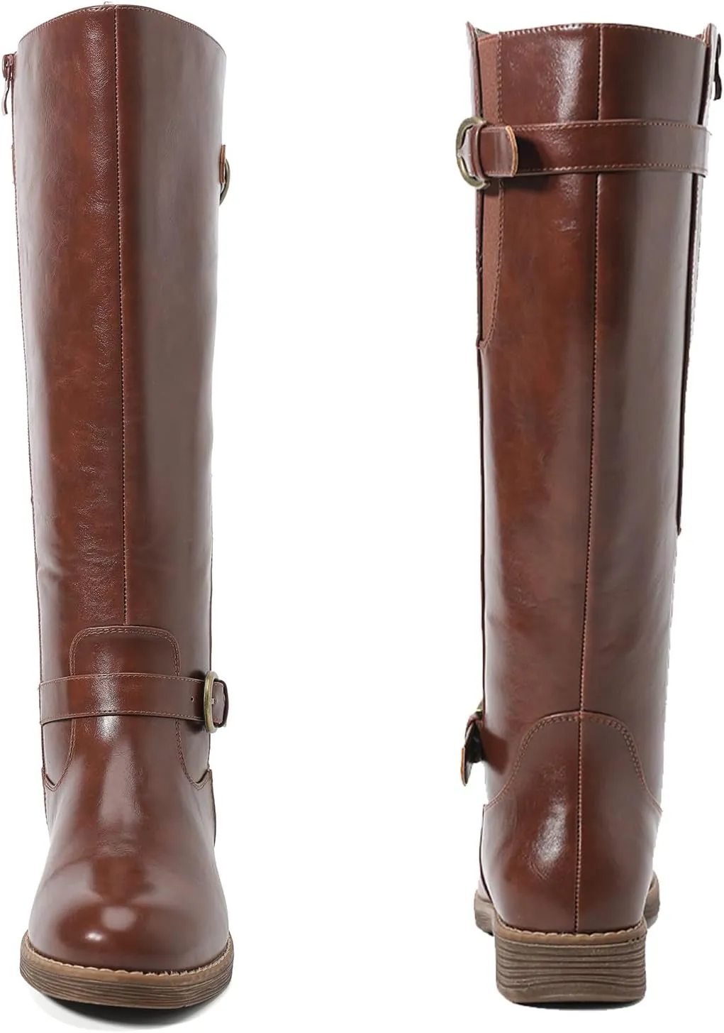 Luoika Women's Extra Wide Calf Cowboy Knee High Boots, Wide Width Cowgirl Slouchy Boots.