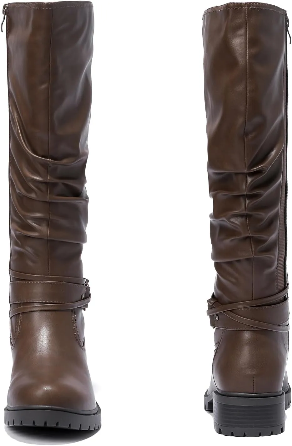 Luoika Women's Extra Wide Calf Knee High Boots, Plus Size Slouchy Knee-High Boots Wide Width Low Heel Winter Boots.