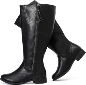 Luoika Women's Extra Wide Calf Knee High Boots, Wide Width Plus Size Knee-High Boots Low Heel Fashion Winter Boots.
