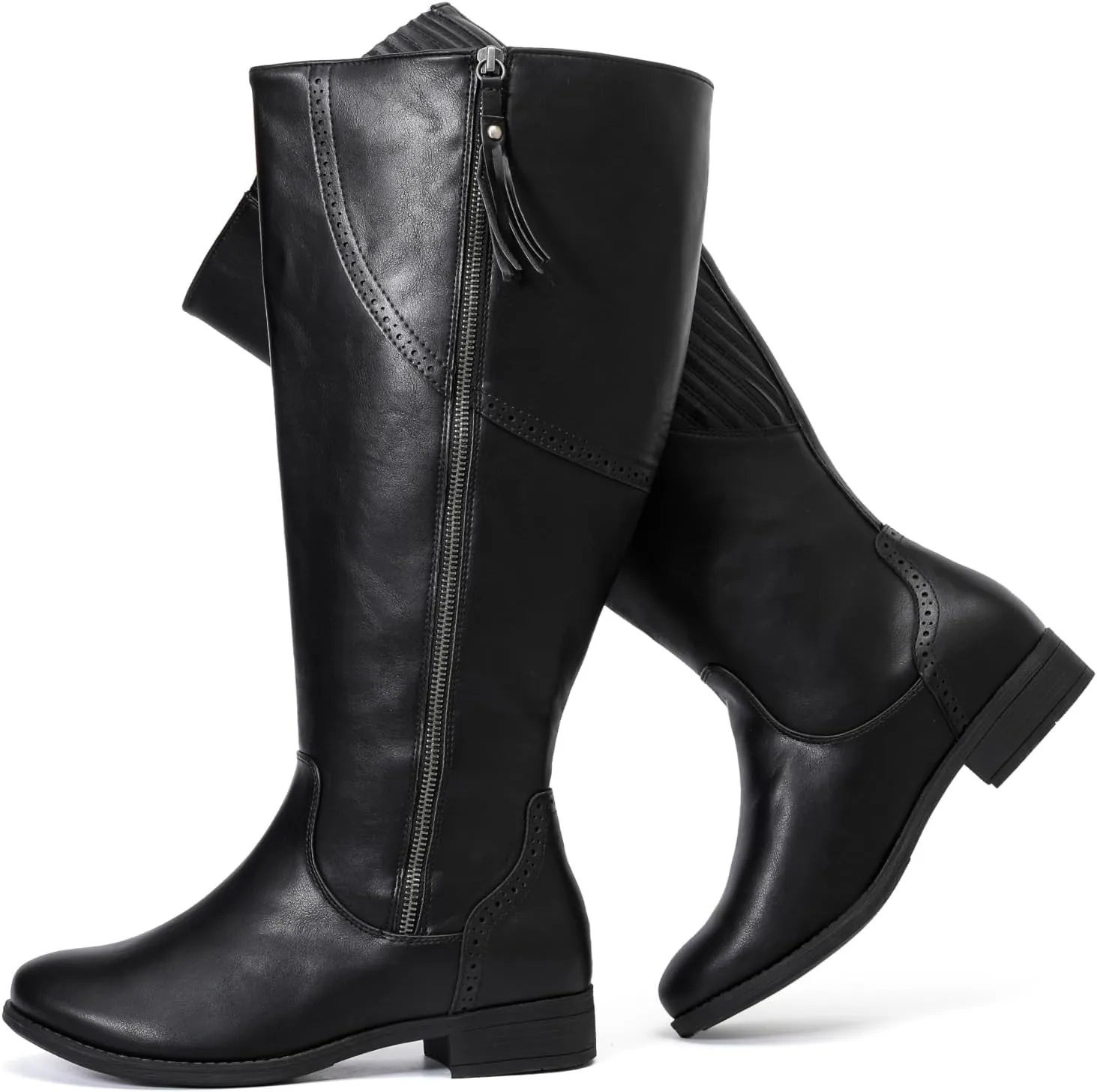 Luoika Women's Extra Wide Calf Knee High Boots, Wide Width Plus Size Knee-High Boots Low Heel Fashion Winter Boots.