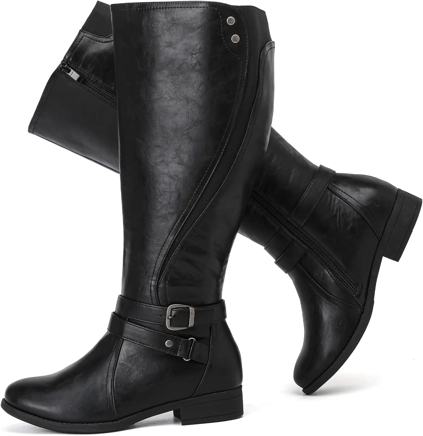 Luoika Women's Extra Wide Calf Knee High Boots, Wide Width Plus Size Knee-High Boots Low Heel Fashion Winter Boots.
