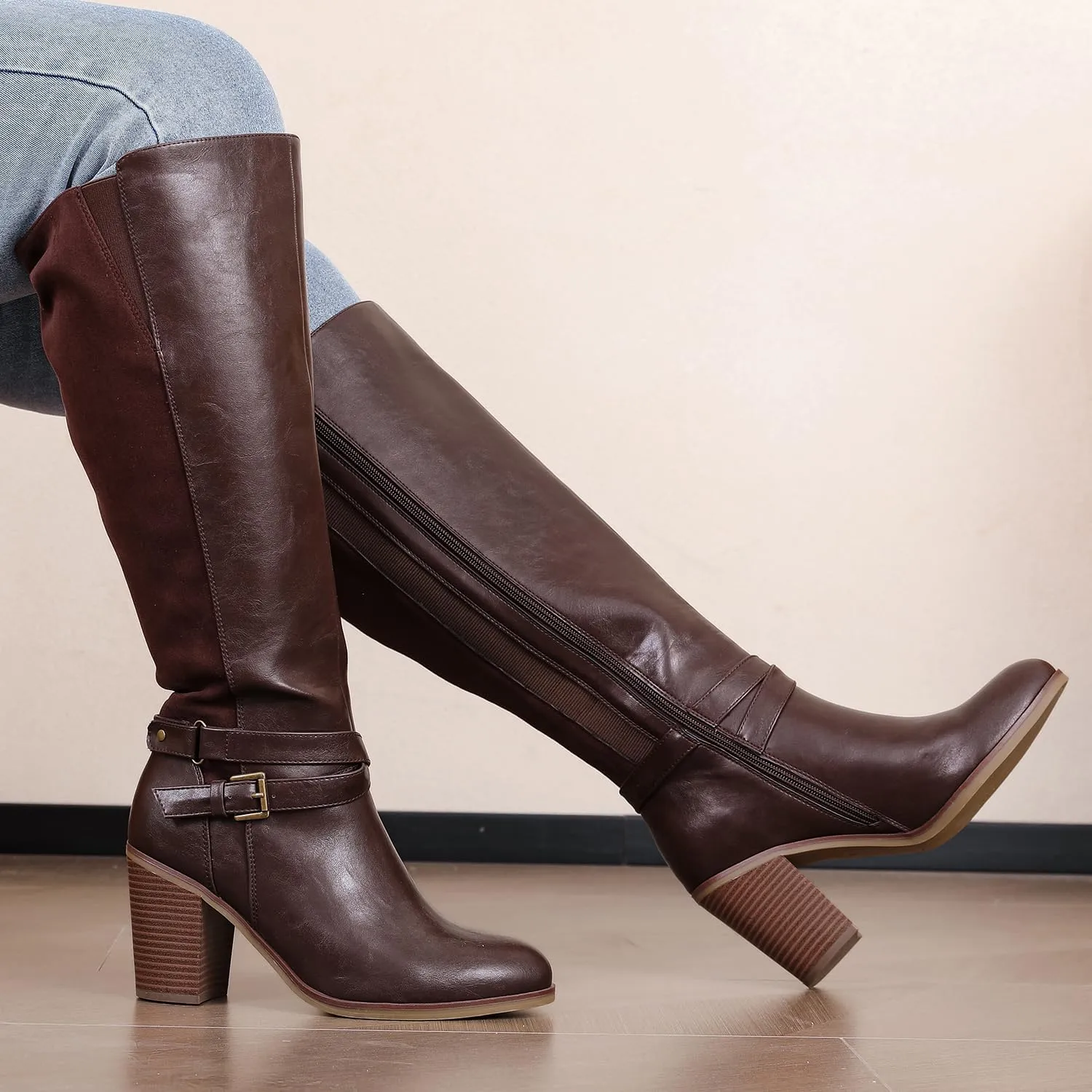 Luoika Women's Extra Wide Calf Knee High Boots, Wide Width Winter Tall Boots.