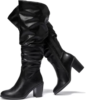 Luoika Women's Extra Wide Calf Knee High Boots, Wide Width Winter Tall Boots.