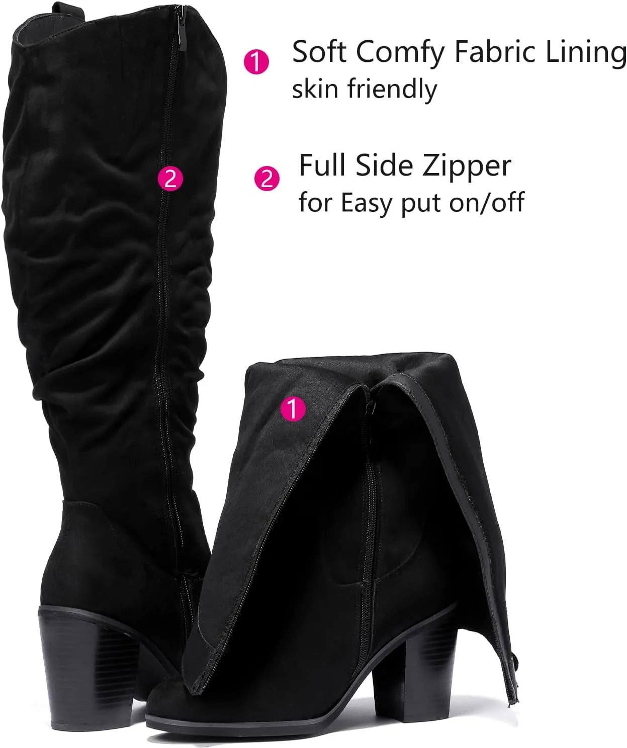 Luoika Women's Extra Wide Calf Knee High Boots, Wide Width Winter Tall Boots.