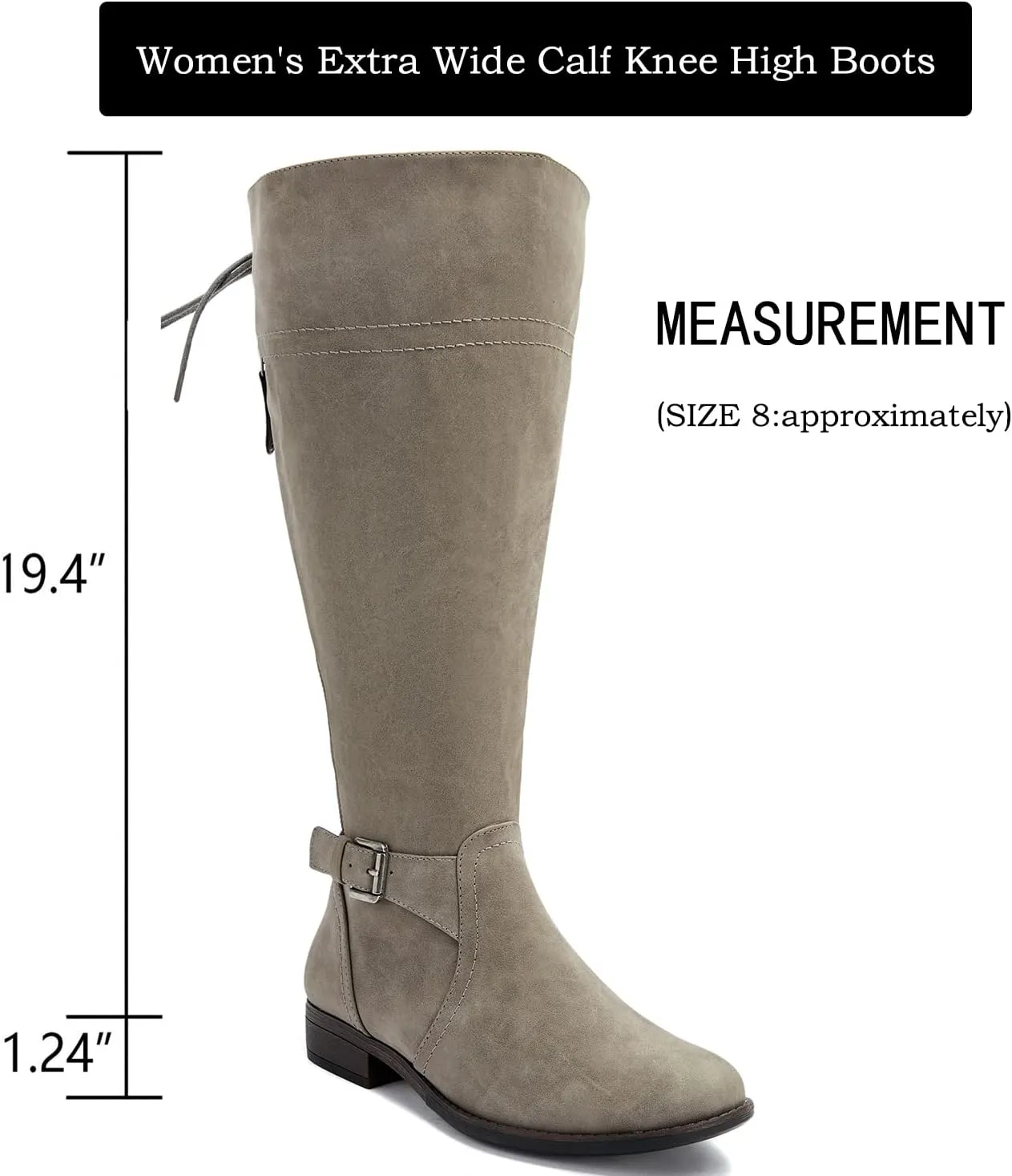 Luoika Women's Extra Wide Calf Knee High Boots, Wide Width Winter Tall Boots.