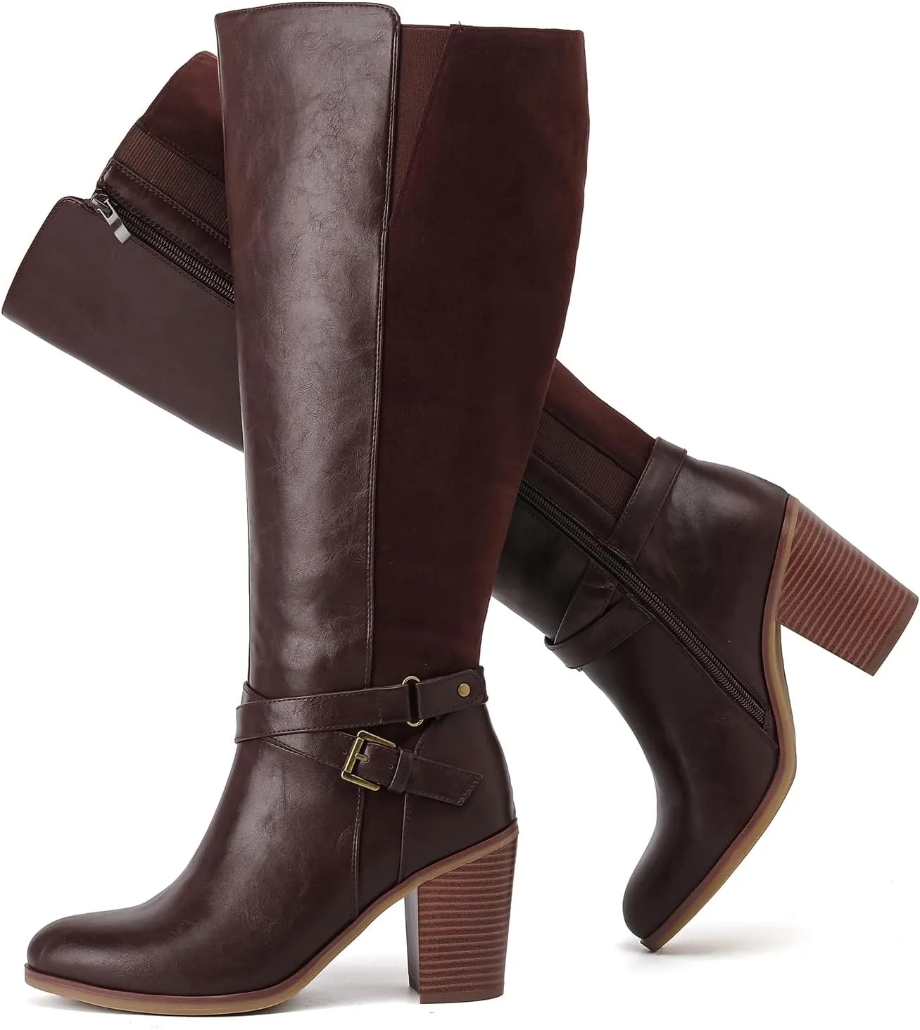 Luoika Women's Extra Wide Calf Knee High Boots, Wide Width Winter Tall Boots.