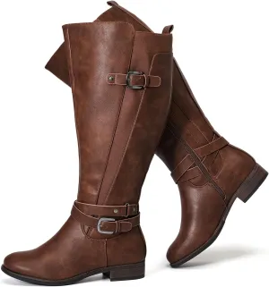 Luoika Women's Extra Wide Calf Knee High Boots, Wide Width Winter Tall Boots.