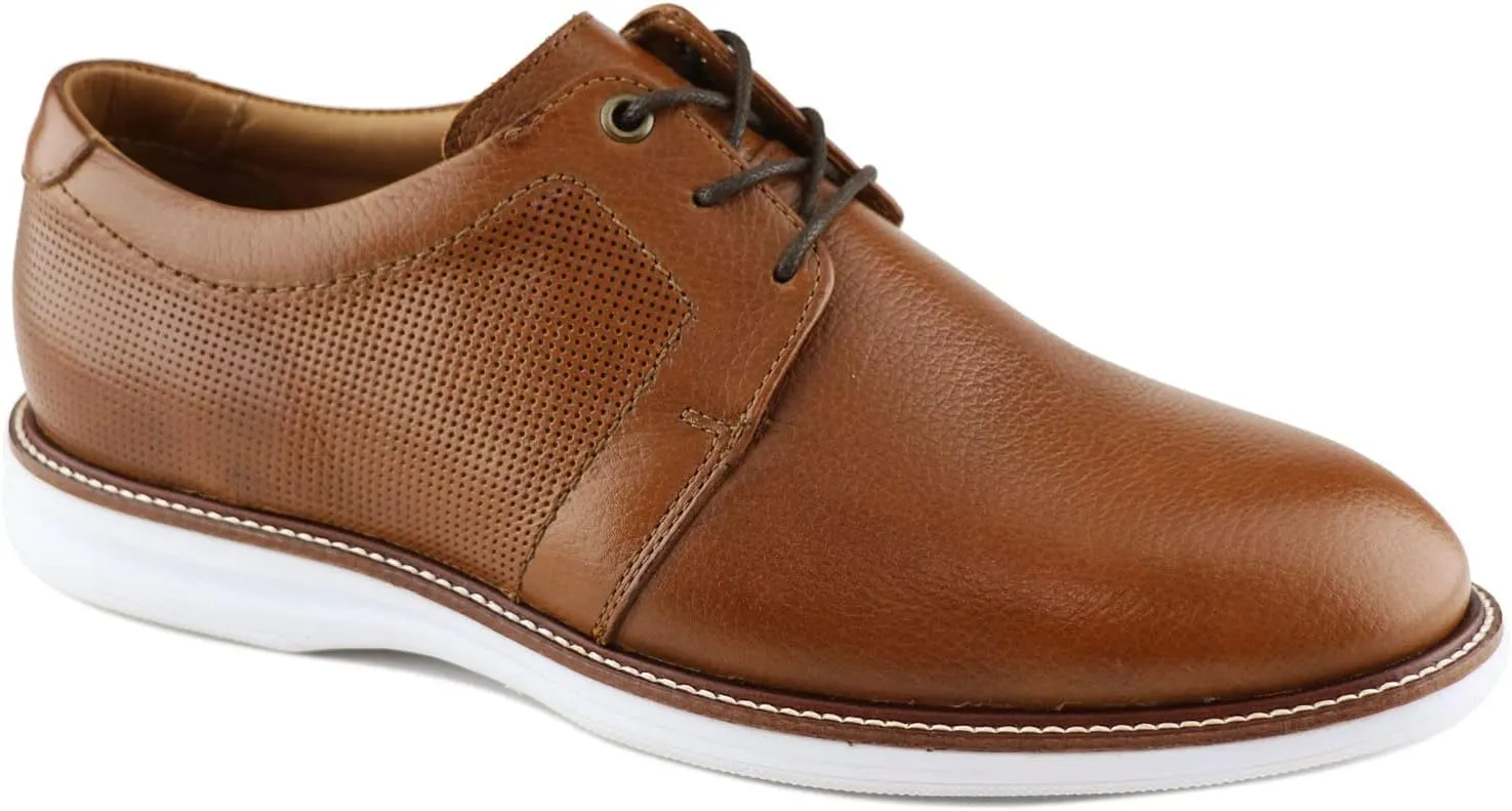 Marc Joseph New York Mens Casual Comfortable Genuine Leather Classic Perforated Modern Formal Oxford Dress Business Derby Lace Up Plain Toe Men Shoes