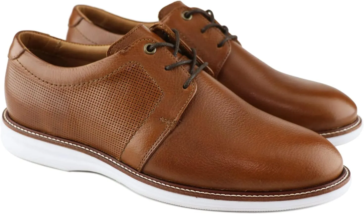 Marc Joseph New York Mens Casual Comfortable Genuine Leather Classic Perforated Modern Formal Oxford Dress Business Derby Lace Up Plain Toe Men Shoes