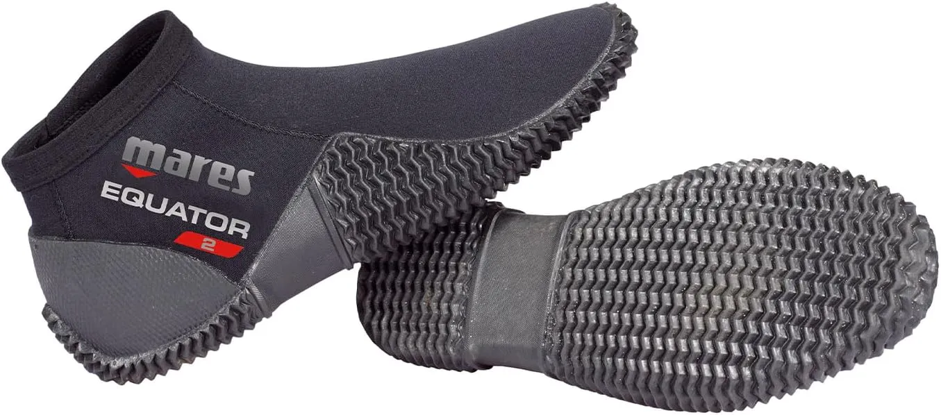 Mares Adult Equator 2mm Neoprene Ankle-High Scuba Diving Boots for Men & Women - Non-Slip Rubber Sole