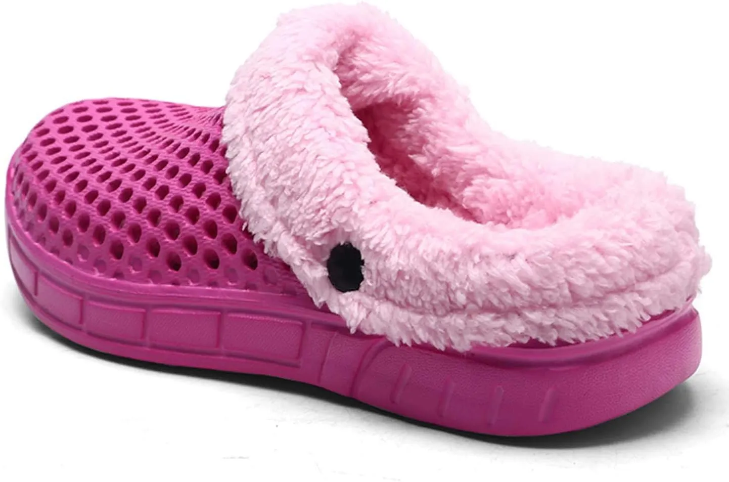Meidiastra Women's Mens Fur Lined Clogs Waterproof Non Slip Garden Shoes Warm Plush House Slippers Indoor Outdoor Mules