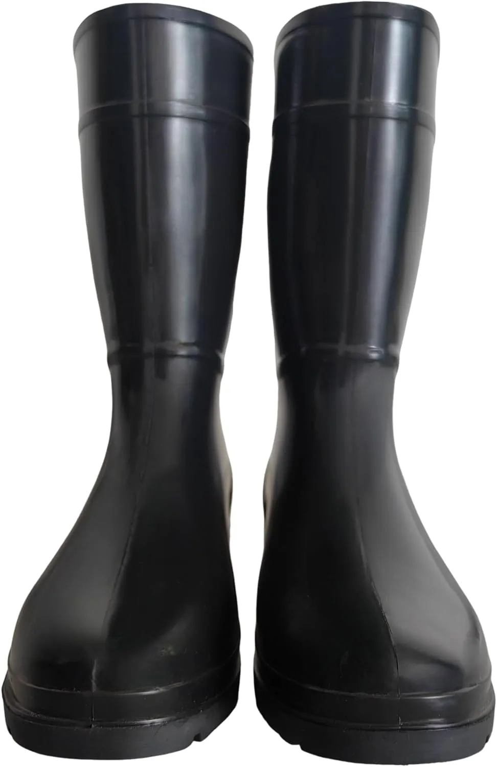 Men's Black Waterproof PVC Mid Calf Rain Boots - Slip On, Comfortable & Durable, Perfect for Outdoor Activities, Gardening, Farming & Fishing