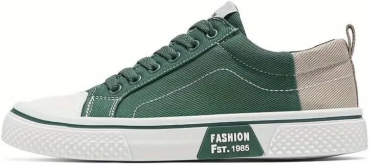 Men's Casual Canvas Sneakers - Classic Street Style Skate Shoes, Low Top, Round Toe, Spring/Autumn