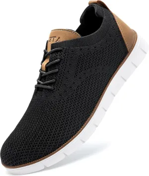 Men's Casual Dress Oxfords Sneakers Business Mesh Breathable Lightweight Walking Shoes Tennis Comfortable