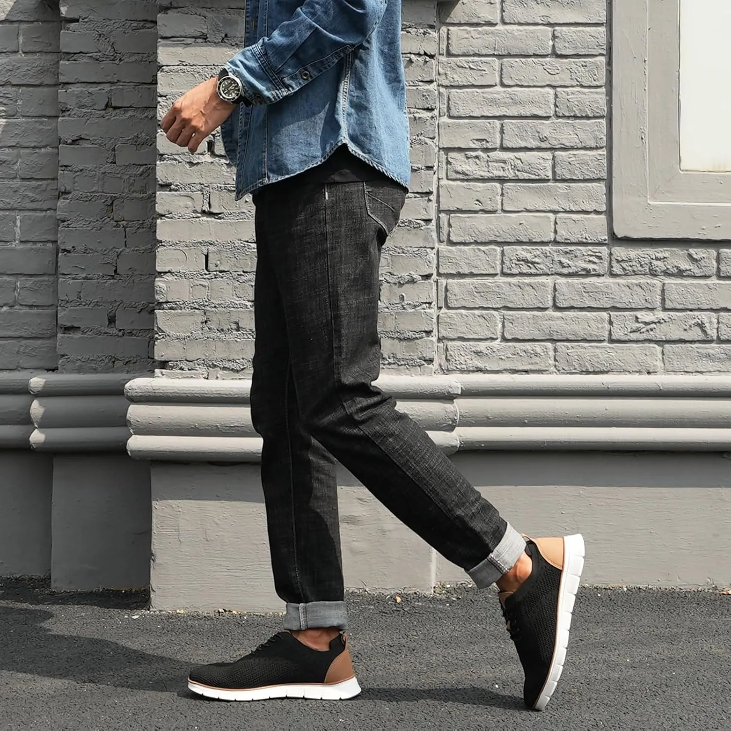 Men's Casual Dress Oxfords Sneakers Business Mesh Breathable Lightweight Walking Shoes Tennis Comfortable