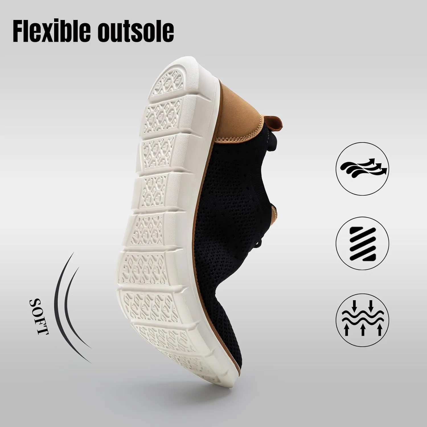 Men's Casual Dress Oxfords Sneakers Business Mesh Breathable Lightweight Walking Shoes Tennis Comfortable