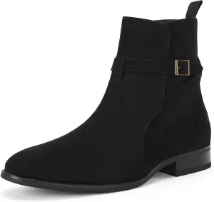 Mens Chelsea Boots Dress Shoes Buckle Strap Chukka Motorcycle Comfortable Walking Ankle Booties