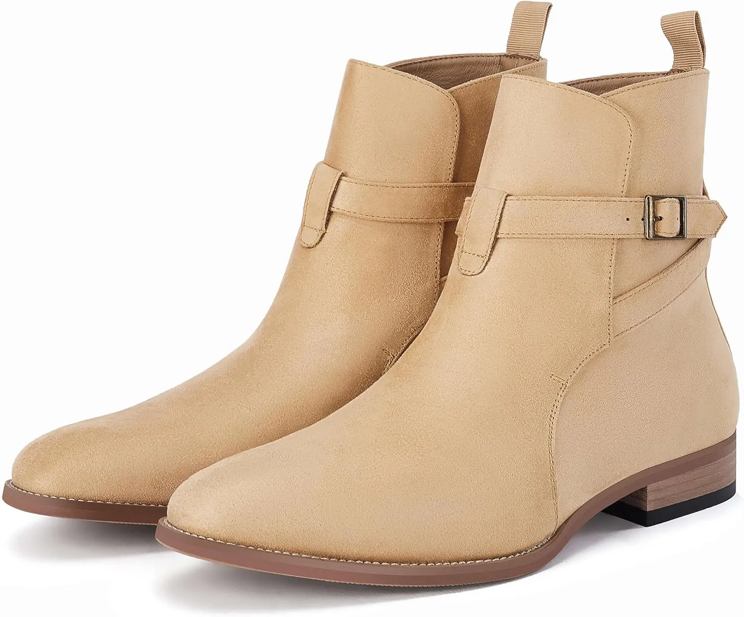 Mens Chelsea Boots Dress Shoes Buckle Strap Chukka Motorcycle Comfortable Walking Ankle Booties
