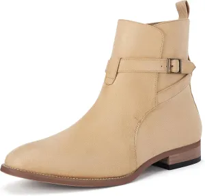 Mens Chelsea Boots Dress Shoes Buckle Strap Chukka Motorcycle Comfortable Walking Ankle Booties