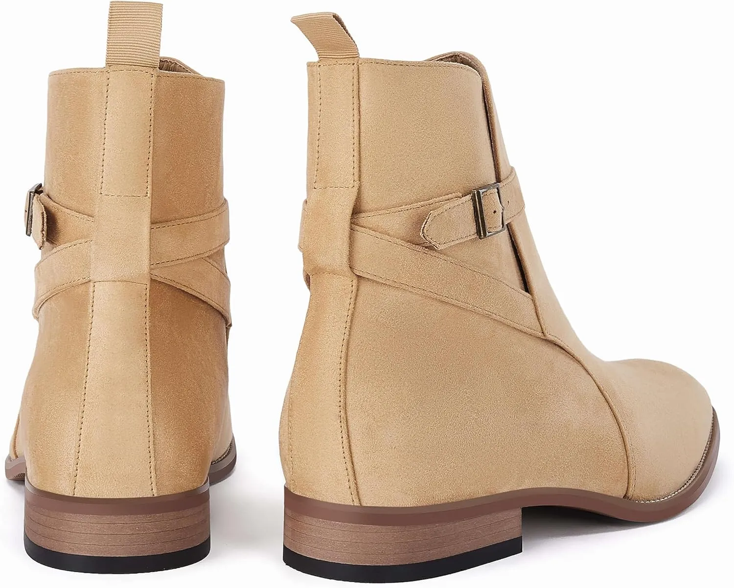 Mens Chelsea Boots Dress Shoes Buckle Strap Chukka Motorcycle Comfortable Walking Ankle Booties