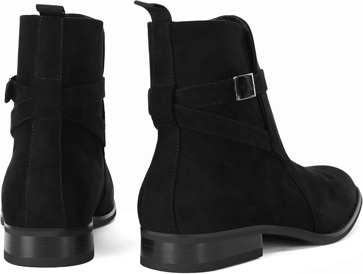 Mens Chelsea Boots Dress Shoes Buckle Strap Chukka Motorcycle Comfortable Walking Ankle Booties