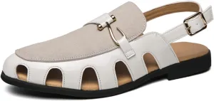 Men's Closed - Toe Fisherman Sandals with buckle design, simple and breathable. The upper is made of spliced materials, casual and versatile, a stylish choice for daily wear