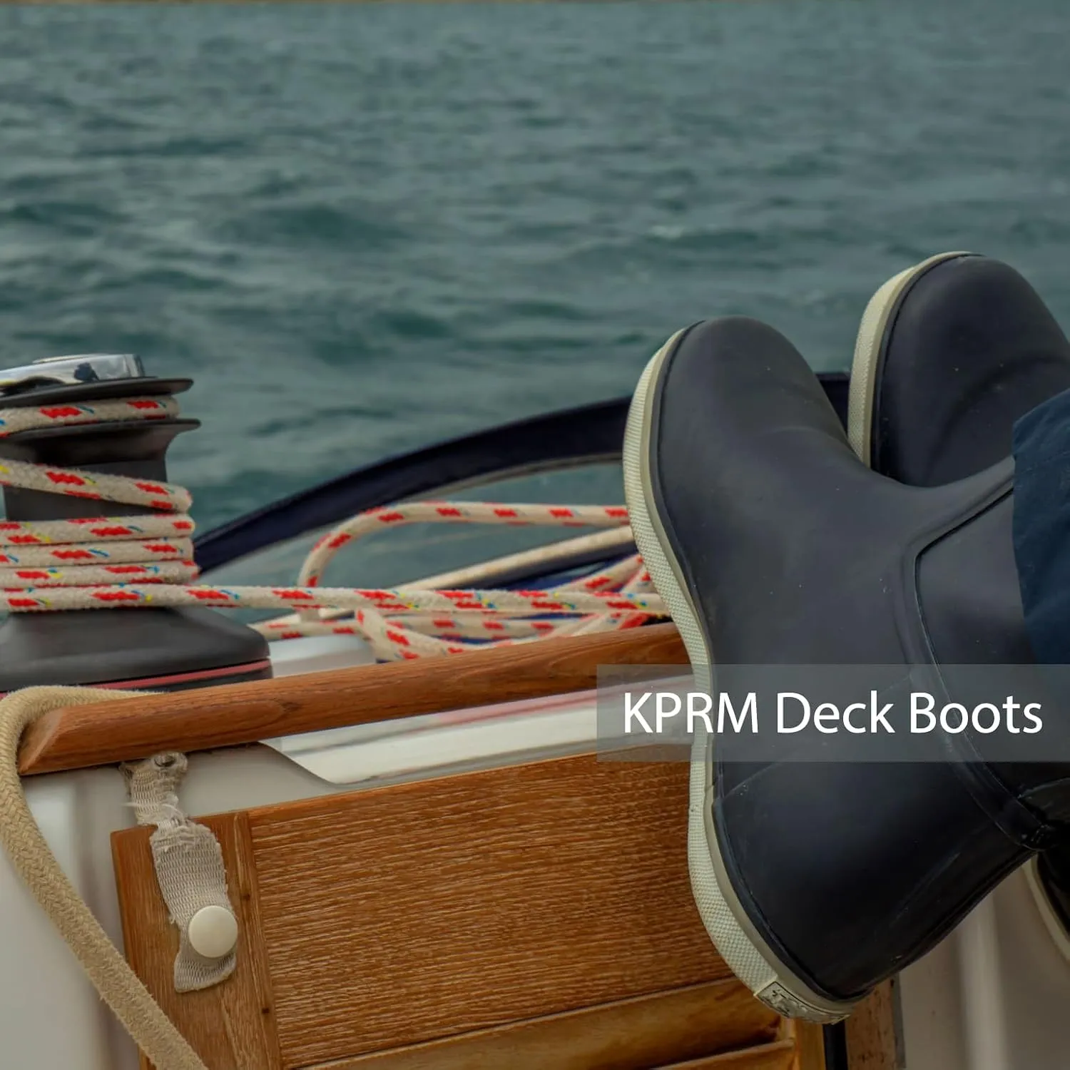 Men's Deck Boots Waterproof Ankle Rubber Rain Boots High-Performance Saltwater Fishing Booties