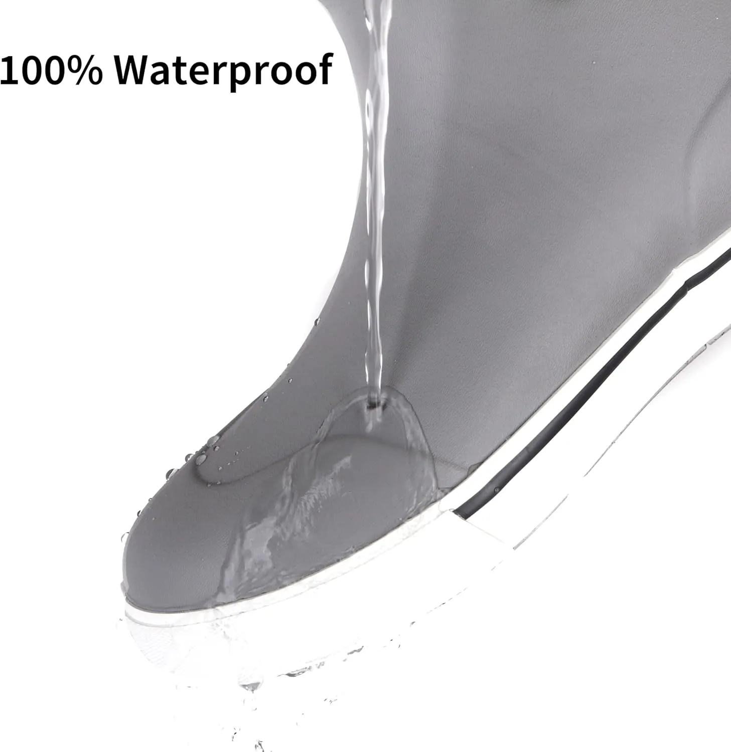 Men's Deck Boots Waterproof Ankle Rubber Rain Boots High-Performance Saltwater Fishing Booties
