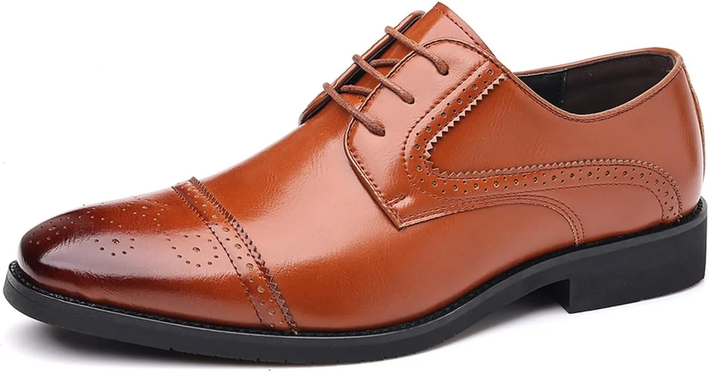 Men's Dress Shoes Lace-up Classic Derby Wingtip Brogues Formal Business Comfort Oxford Shoes