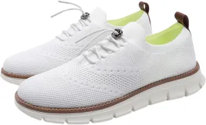 Mens Dress Shoes Work Shoes Wide Width Non Slip Casual Dress Lightweight Breathable Basic Relaxed Shoe Business Workout Walking Running Outdoor Sneakers Mesh Knit Lace-Up Soft Loafers Oxfords
