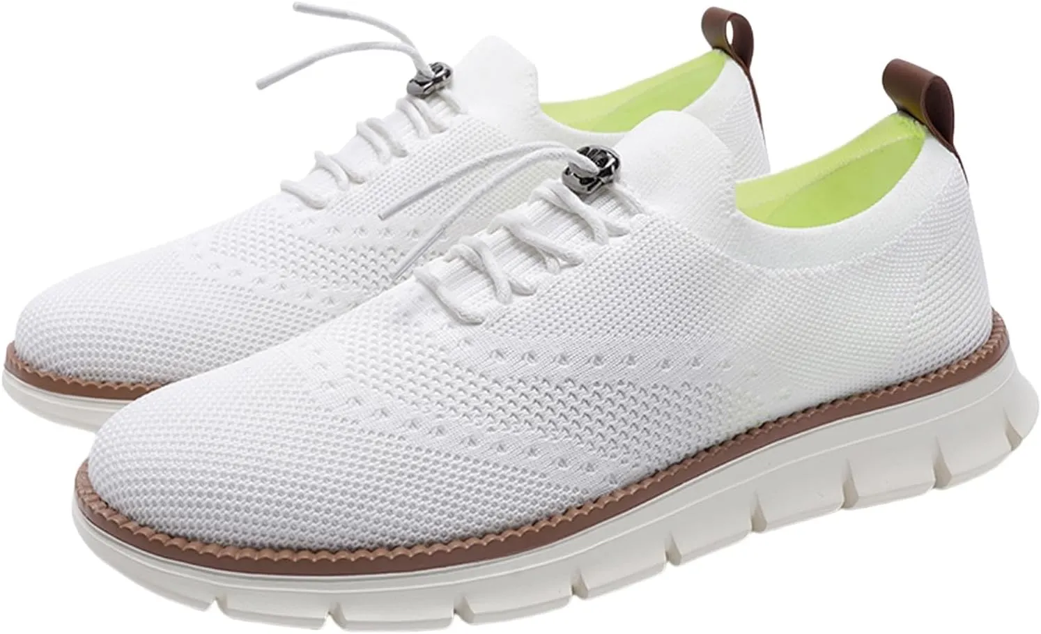 Mens Dress Shoes Work Shoes Wide Width Non Slip Casual Dress Lightweight Breathable Basic Relaxed Shoe Business Workout Walking Running Outdoor Sneakers Mesh Knit Lace-Up Soft Loafers Oxfords