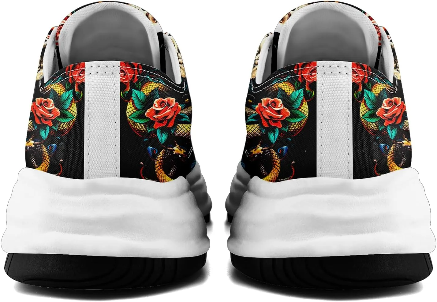 Men's Fashion Canvas Sneaker Low Top Flat Casual Shoes Women's Vibrant Skull Lightweight Comfort Walking Shoes