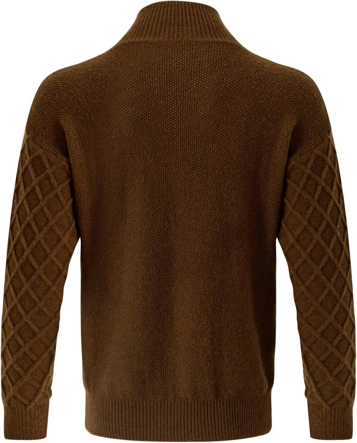 Men's Fashion Striped Long Sleeve Mock Neck Pullover Sweater Turtleneck Color Block Casual Cable Knit Sweaters